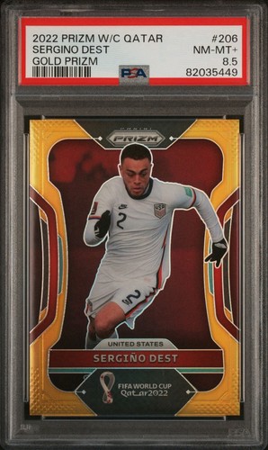 2022 Panini Prizm World Cup Sergino Dest Gold Prizm /10 PSA 8.5