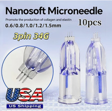 10pcs 3 Pin 34G Nanosoft Microneedles Needle Tip Anti Aging Eyes Neck Skin Care