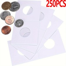 2x2 Cardboard Mylar Coin Holders 250 Pcs - Ideal for Detailed Coin Cataloging