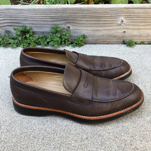 Ermenegildo Zegna Italy Loafers Shoes 7.5 Men's Leather Slip On Dress Designer