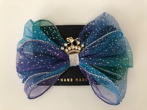 Girls Blue Princess Bow ribbon Hair Clip or Headband Hairband Hair head band - Picture 15 of 22