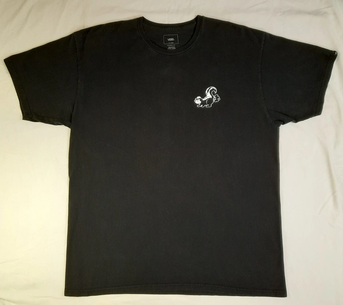 Vans Off The Wall T Shirt Original 1 Skunk Black White Mens Size XL 420 Rare