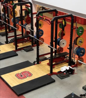 Power Lift | 9' Full Power Rack w/ Olympic Lifting Platform & Adjustable Bench