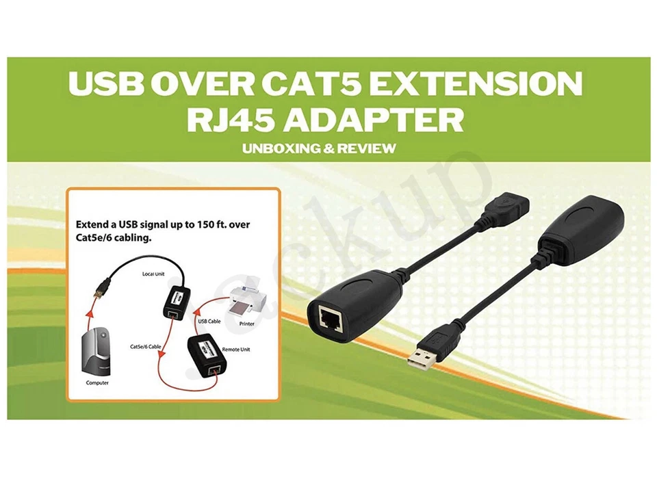 50 x USB Extension Ethernet RJ45 Cat5e/6 Cabl Adapter Extender Over Repeater Set - Image 3 of 3