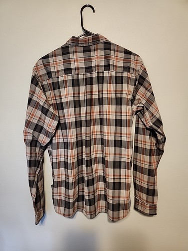 VTG Patagonia Mens Button Down Plaid Shirt Organic Cotton Long Sleeve brown Sz M - Picture 9 of 12
