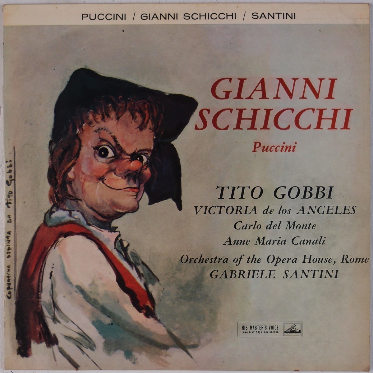 GIANNI SCHICCHI: Puccini, Tito Gobbi, Santini Opera ALP 1726