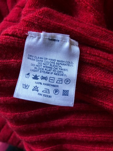 Lands End 2-Ply 100% Cashmere Red Sleeveless Sweater Vest Soft Rib Size 46-48 XL - Picture 5 of 5