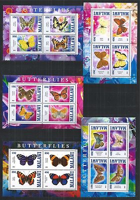 Butterflies Papillons Butterflies 5X Mini Sheet Set Of
