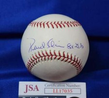 Paul Blair 8 GG`s JSA Coa Autograph Major League OML Signed BasebaLL