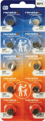 10 Renata 397 SR726SW Silver Oxide Watch Batteries 1.55V-Swiss Made **