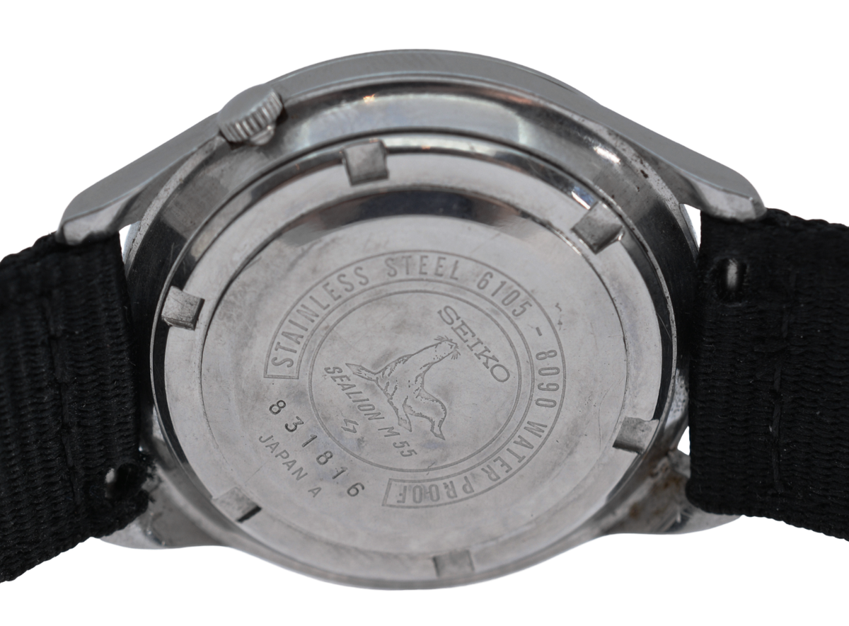Fully Original 1968 Seiko 37mm Men\'s Sealion M55 Black Dial Watch Ref: 6105-8090 Fully Original 1968 Seiko 37mm Men main image 4