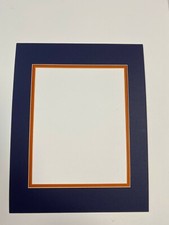 Picture Mat Blue with Orange11x14 for 8x10 photo framing mat Chicago Bears color