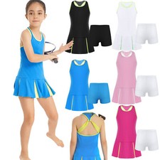 Girls Tennis Dress Golf Skorts with Sport Shorts Sets Workout Tracksuits Active