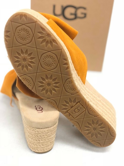 Ugg Australia Women's Jaycee Adobe Gold Wedge Heel Sandals Espadrille 1099695 | eBay