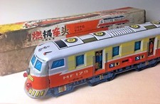 Rare Internal Combustion Train Old Tin Toy Made In China Friction Japan Original