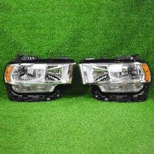 For 2019-2024 Ram 2500 3500 Halogen Chrome Headlights Headlamps Pair Left+Right
