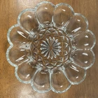 Anchor Hocking Plate Fairfield Pressed Glass Starburst Deviled Egg Serving Plate