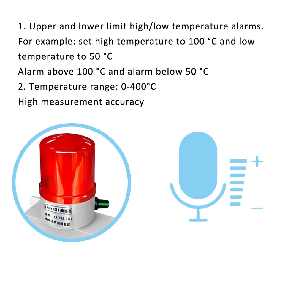 0‑400℃ Industrial Anti-Acid Intelligent Over High & Low Temperature Alarm Sensor - Image 4 of 4