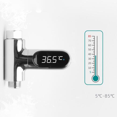 Thermomètre de douche affichage numérique accessoires de salle de bain écran rotatif 360° - Photo 1/12