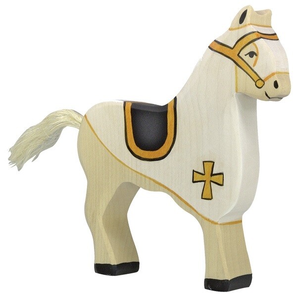 Wooden Tiger 80251 Tournament Horse White 15 cm Wooden Figures Series People