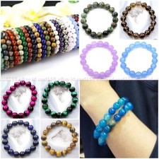 8mm Handmade Women,Men Beaded Bracelet Stretch Healing Reiki Natural Gemstone