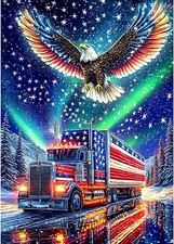 Eagle Diamond Art Kits for Adults,Christmas Truck 5D Diamond Painting Kits 12x16