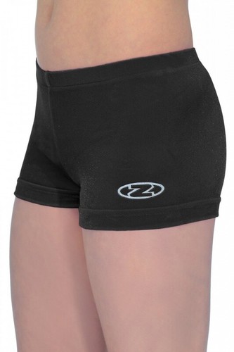 Girls Hipster Shorts Gymnastics The Zone Smooth Velour Dance Logo Lycra Z2000 - Picture 2 of 12