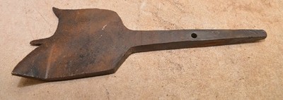 Antique massive 4 1/2'' auger drill bit blacksmith forged wood boring tool