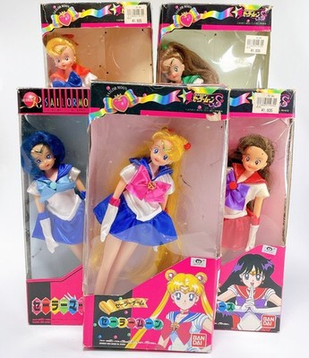 Sailor Moon S Bandai Sailor Team 1994 Doll 5 Piece Set with Original Boxes