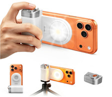Magnetic Phone Camera Grip LED Fill Light Flash Wireless Remote Tripod Mount
