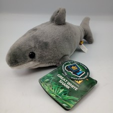 10" Wild Republic 2009 Great White Shark 86845 Bean Bag Plush Animal