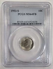 1953-S Roosevelt Dime 10C Cent PCGS MS64FS 90% Silver Junk