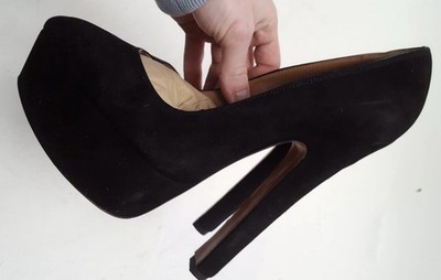 Damenschuhe Alaia Paris schwarz Wildleder Plateau High Heel Größe 40 Made in Italy