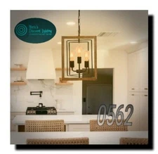 OUTPRIZE 3-Light Pendant Light Fixture, 14in Farmhouse Chandelier