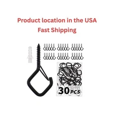 30 PCS Cup Screw-In Hanger Hooks with Safety Buckle, Windproof Screw Hooks Perfe