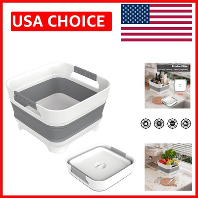 #ad 2.4 Gal Gray Multi Functional Wash Basin Ideal for Dishes and Beverage Tubs $25.19