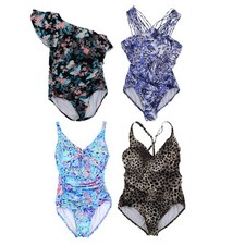 Swim Solutions Womens One Piece Swimsuit Multi Strap Bathing Suit Slimming New