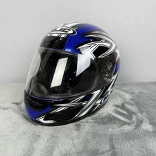 HJC Echo DOT Full Face Motorcycle Helmet with Visor, Blue/Black Design