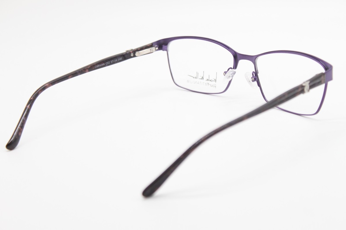 NEW NICOLE MILLER CARMAN C02 PURPLE BROWN AUTHENTIC EYEGLASSES 57