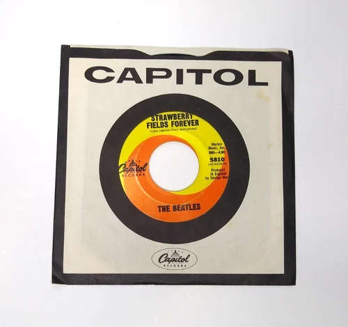 The Beatles 45 Vinyl Strawberry Fields Forever / Penny Lane Capitol Sleeve 5810
