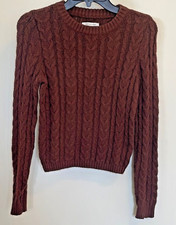 American Eagle brown cable knit sweater XS cozy fall winter pullover