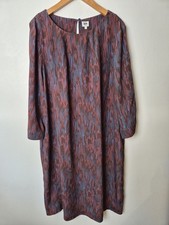 KIN John Lewis Abstract Print Scoop Neck Midi Dress Size 12