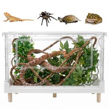 28"x18"x17" Reptile Enclosure 30 Gallon Large Reptile Terrarium Habitat Tank