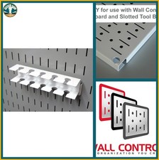 White Slotted Metal Pegboard Tool Holder Bracket Hook Rust Resistant Garage