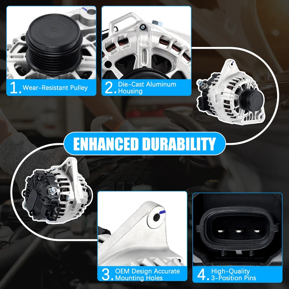 OEM Alternator For 2014-2017 Hyundai Elantra GT 2014-2016 Kia Forte 1.8L 2.0L - Изображение 4 из 4