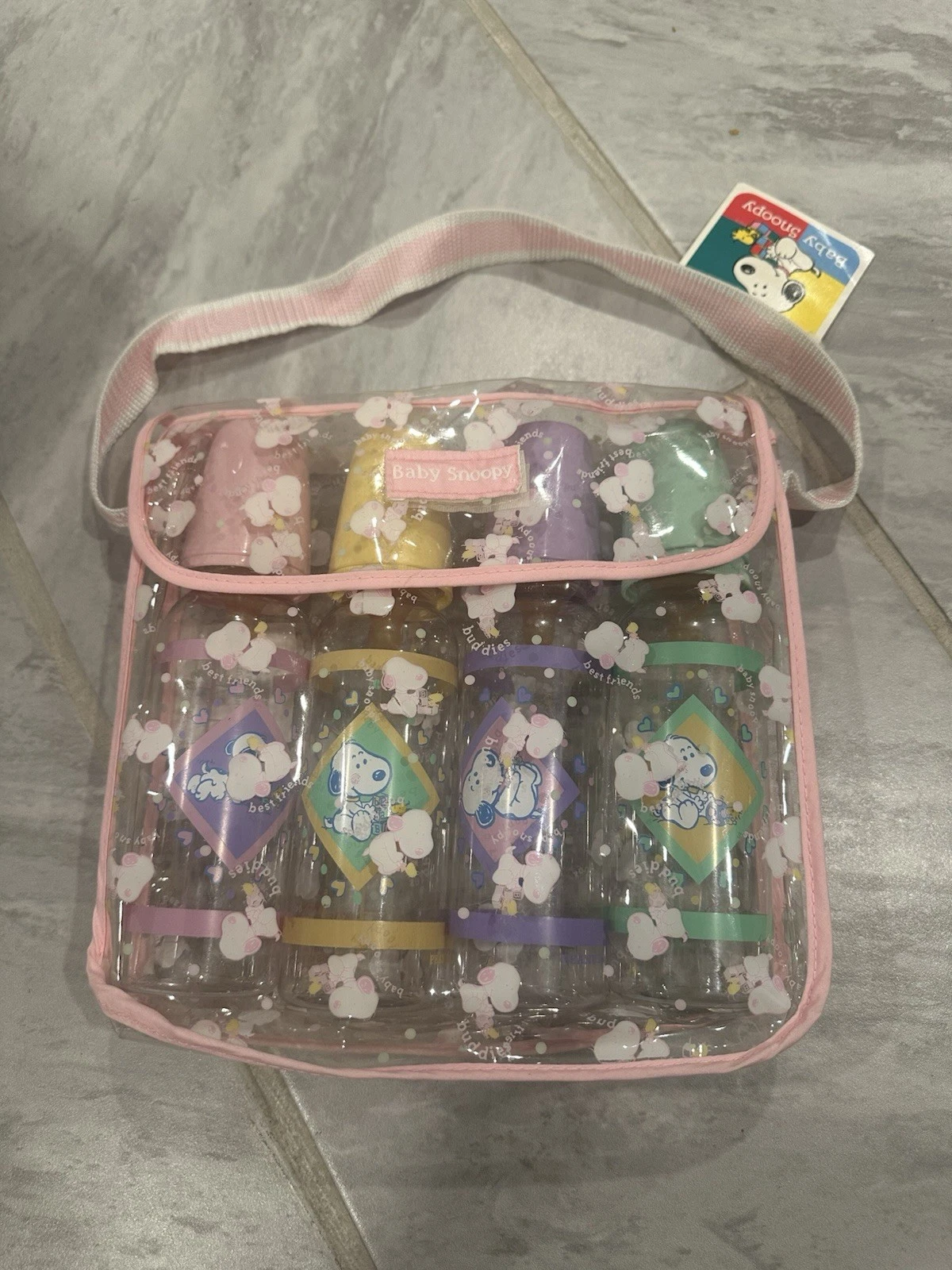 NWT Snoopy Baby Bottle Set With Carry Case To Match Vintage Rare
