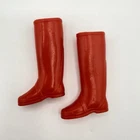 Vintage Barbie Francie Doll Red Squishy Mod Era Rain Riding Boots #1255 3408 C40