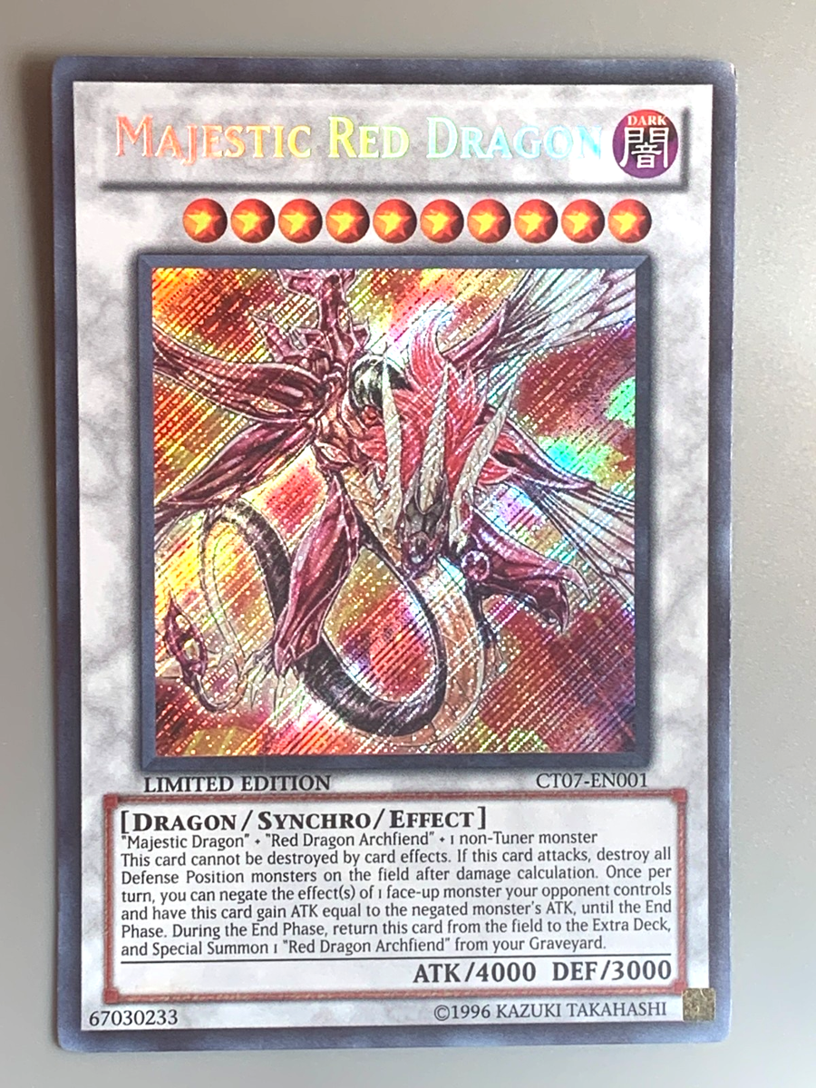 yugioh MAJESTIC RED DRAGON CT07-EN001 Secret Limited Ed near mint