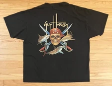 Guy Harvey Original Pirate Skull Pocket T Shirt, Blue Water (Adult XL)