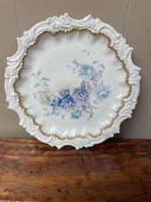 D C Limoge France Porcelain Floral Plate W/ Scalloped, Gold Gilt Work Border